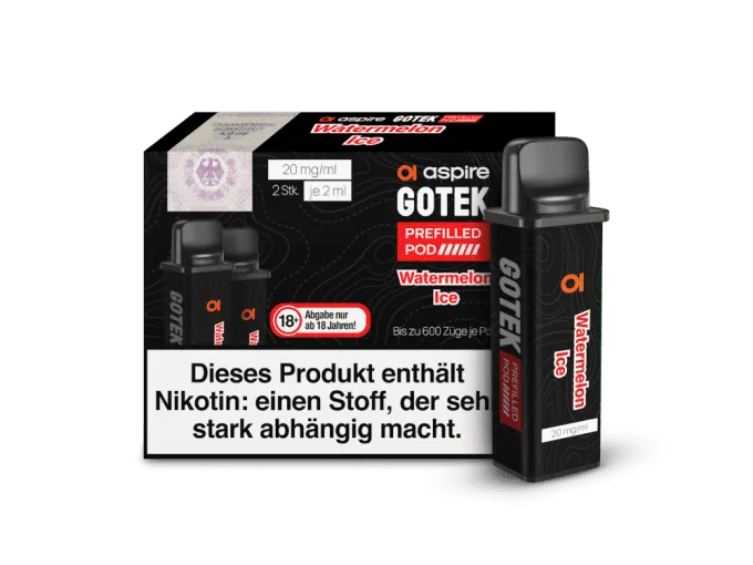 Aspire GoTek Einweg Pod - Watermelon Ice 2ml Nikotinsalz Aspire GoTek Einweg Pod - Watermelon Ice 2ml Nikotinsalz