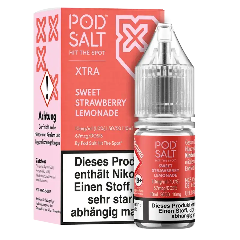 Pod Salt Xtra - Sweet Strawberry Lemonade 10ml Nikotinsalz Liquid