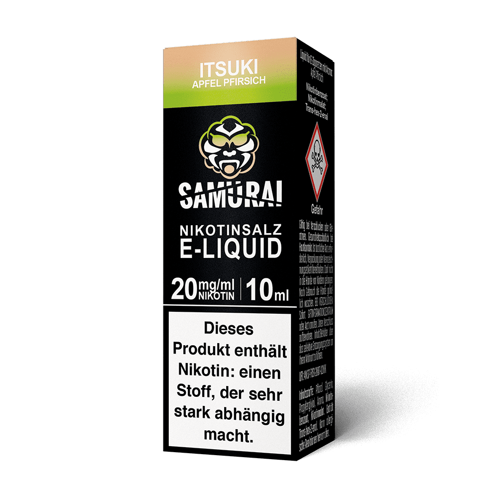 Samurai Nikotinsalz - Itsuki Apfel Pfirsich - Liquid 20mg 10ml 