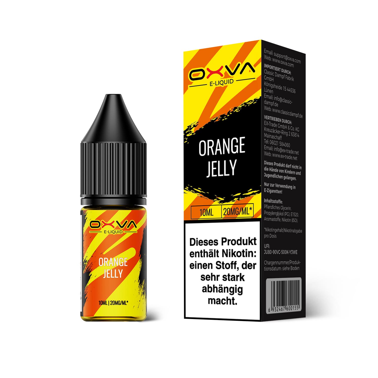 Oxva E-Liquid Nikotinsalz - Orange Jelly - 10ml Liquid 20mg Oxva E-Liquid Nikotinsalz - Orange Jelly - 10ml Liquid 20mg