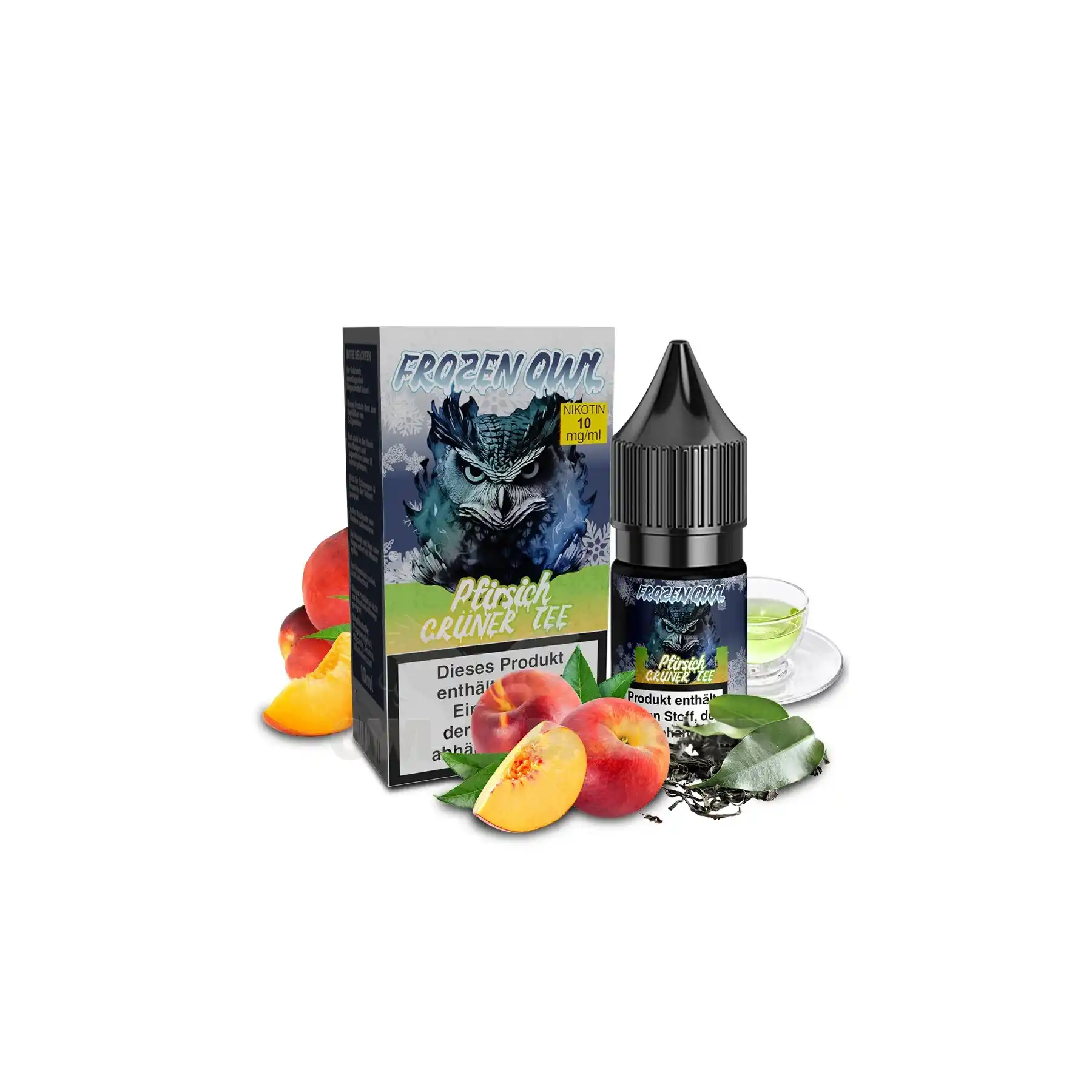 Frozen OWL Pfirsich Grüner Tee Nikotinsalz Liquid zum sofortigen Gebrauch! Frozen OWL Pfirsich Grüner Tee Nikotinsalz Liquid 10 ml 10 mg
