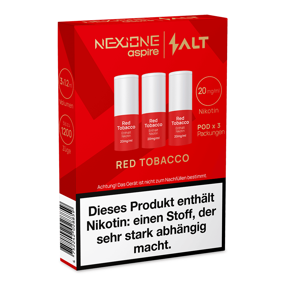 3x NEXIONE Salt Pod - Red Tobacco - 20mg Nikotinsalz 1.2ml 3x NEXIONE Salt Pod - Red Tobacco - 20mg Nikotinsalz 1.2ml