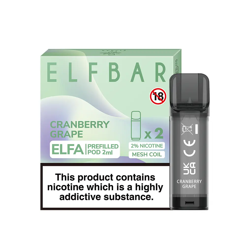 Elfbar Elfa Einweg Pod - Cranberry Grape - 20mg Nikotinsalz 2ml Elfbar Elfa Einweg Pod - Cranberry Grape - 20mg Nikotinsalz 2ml