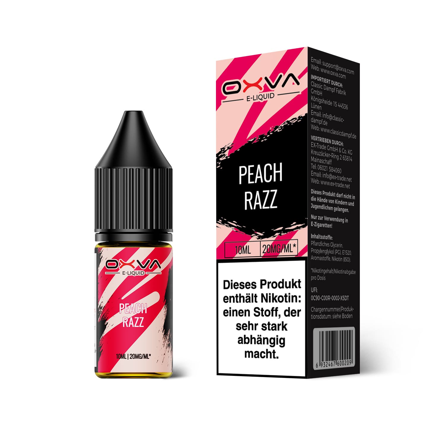 Oxva E-Liquid Nikotinsalz - Peach Razz - 10ml Liquid 20mg Oxva E-Liquid Nikotinsalz - Peach Razz - 10ml Liquid 20mg