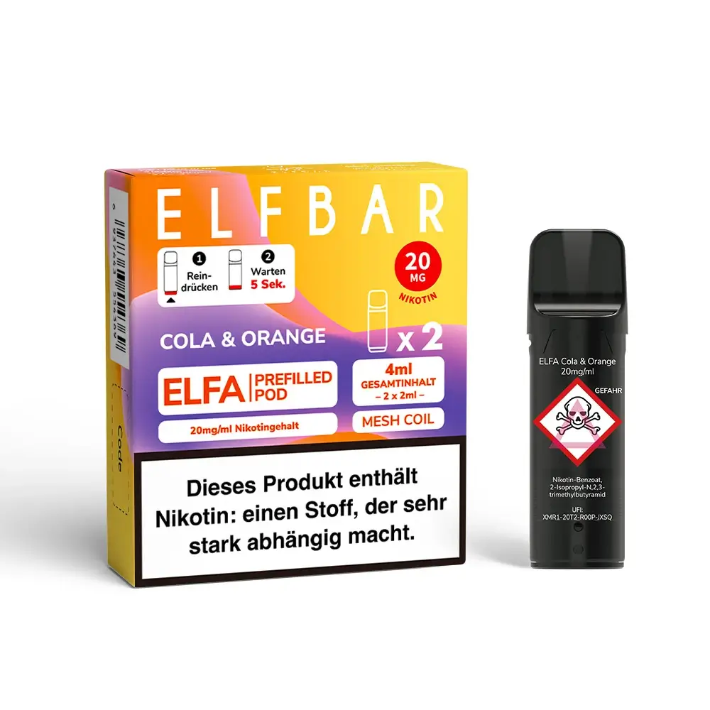 2 x Elfbar Elfa - Cola Orange 2ml Einweg Pod