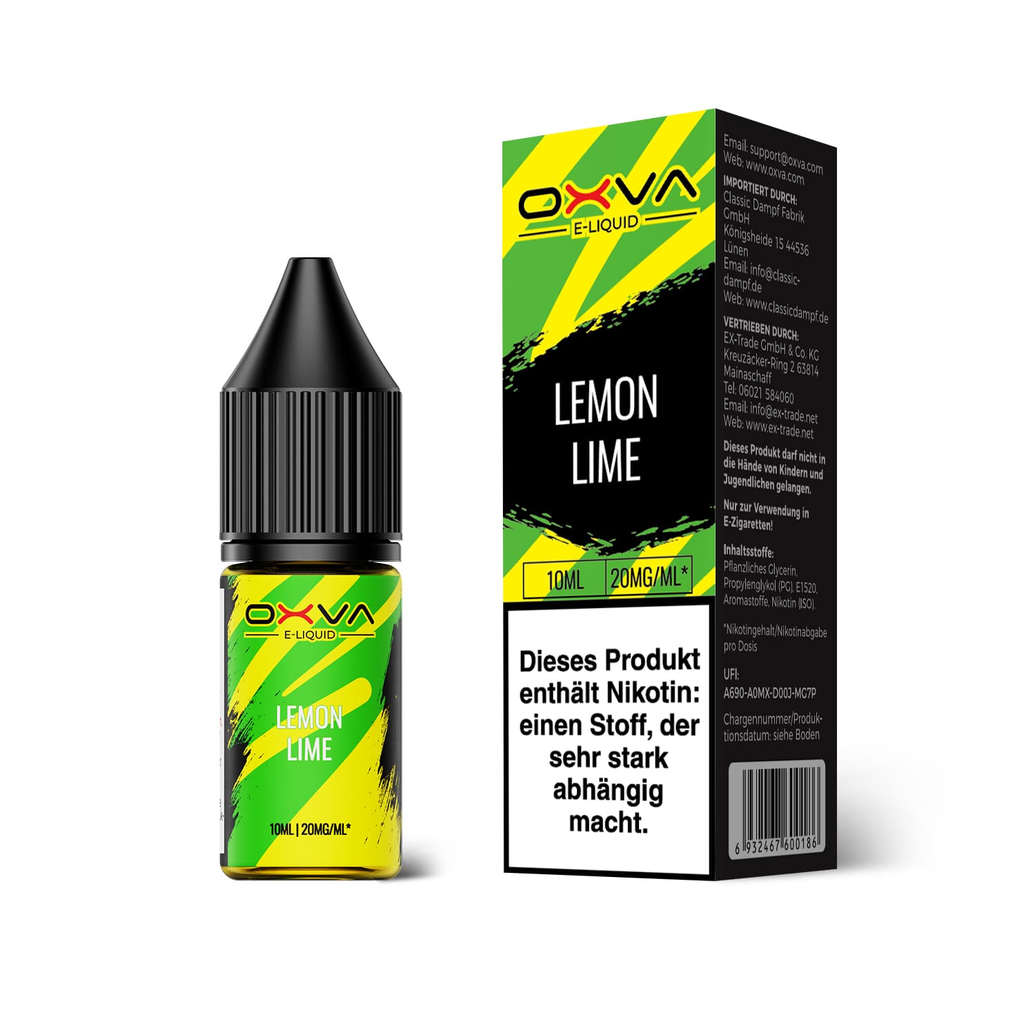 Oxva E-Liquid Nikotinsalz - Lemon Lime - 10ml Liquid 20mg Oxva E-Liquid Nikotinsalz - Lemon Lime - 10ml Liquid 20mg