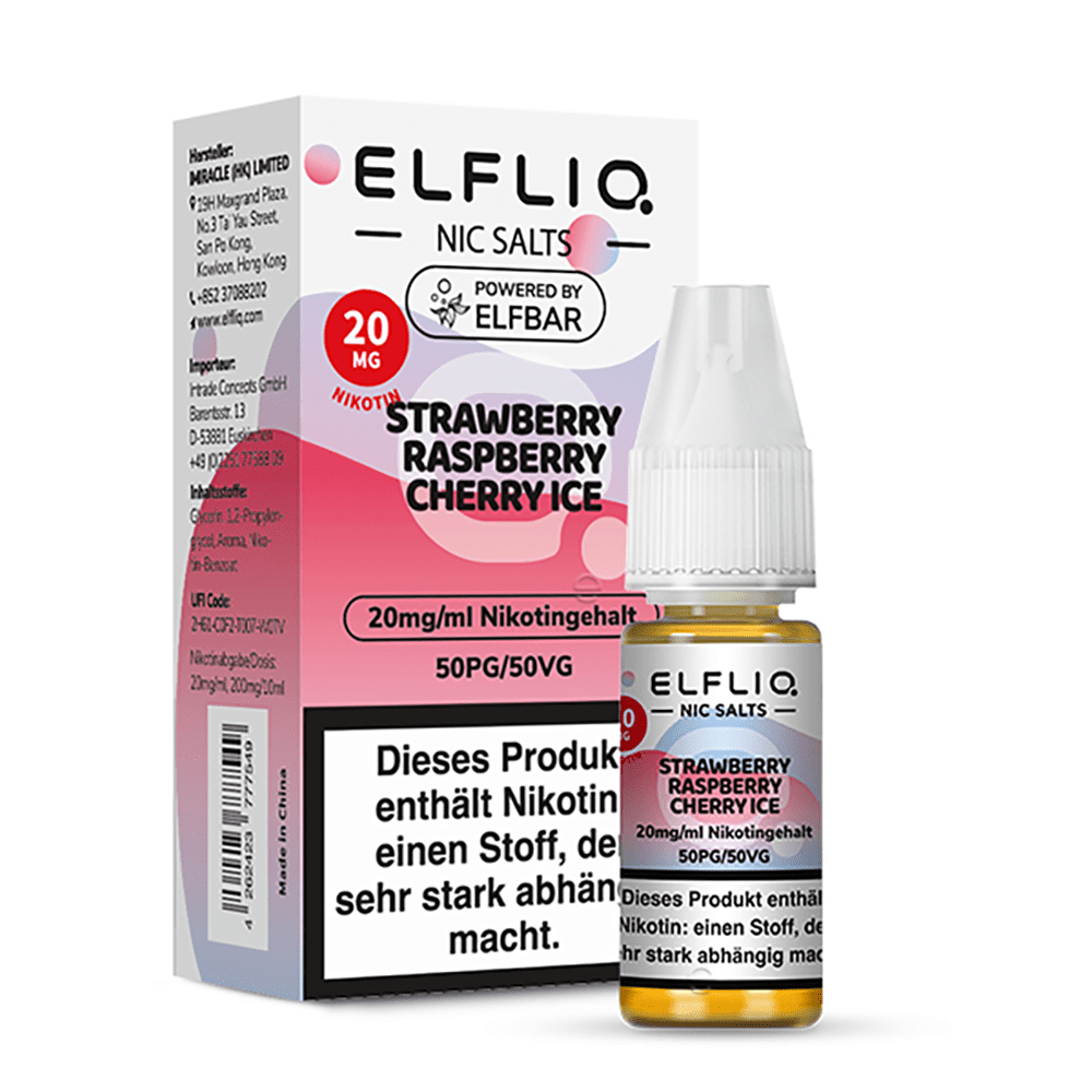 Elfliq by Elfbar Nikotinsalz - Strawberry Raspberry Cherry Ice - Liquid 20mg 10ml 