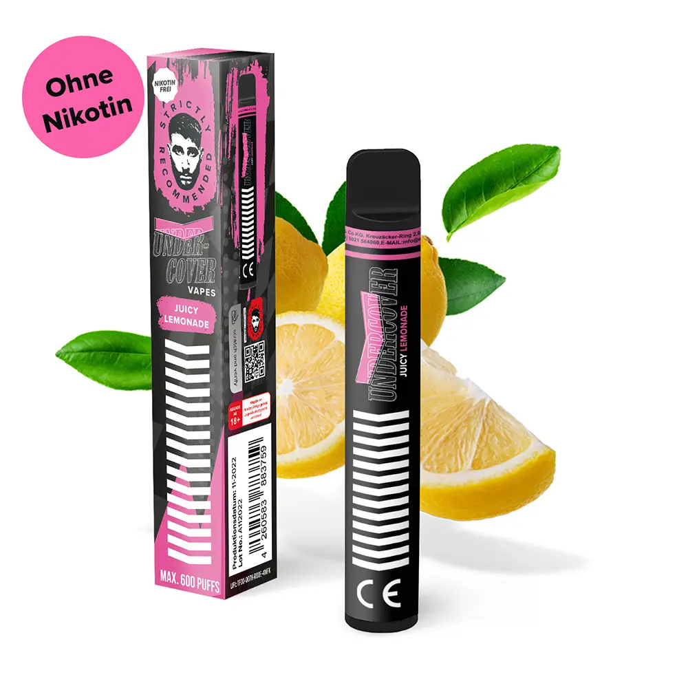 Undercover Vapes Juicy Lemonade 0mg Einweg E-Zigarette 