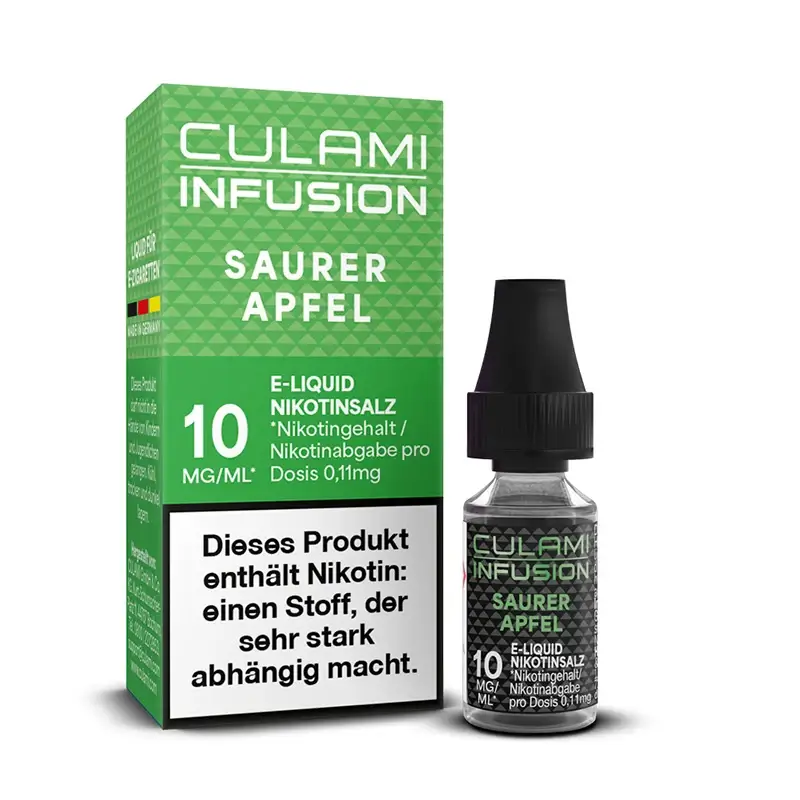 Culami Infusion - Saurer Apfel 10ml Nikotinsalz Liquid - 10mg Culami Infusion - Saurer Apfel 10ml Nikotinsalz Liquid - 10mg