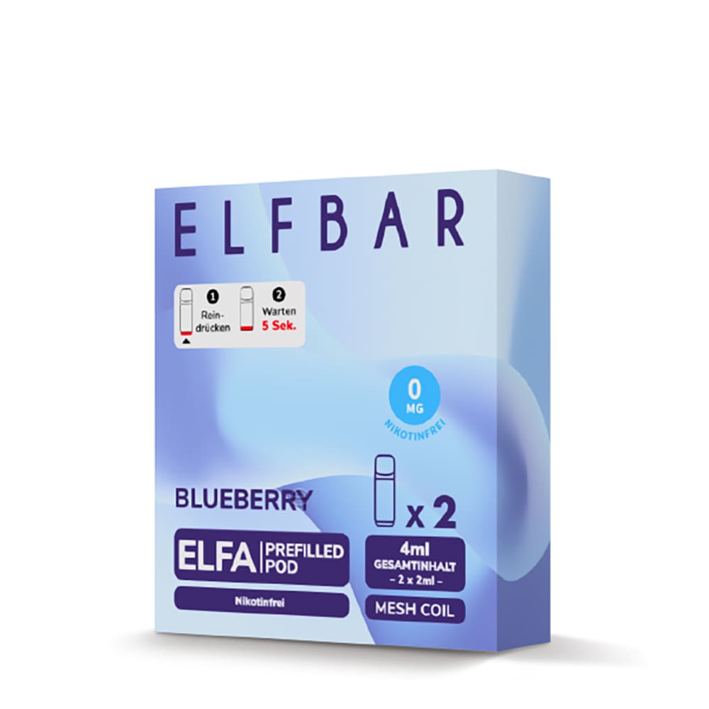 2x Elfbar Elfa Einweg Pod - Blueberry - 0mg 2ml  2x Elfbar Elfa Einweg Pod - Blueberry - 0mg 2ml