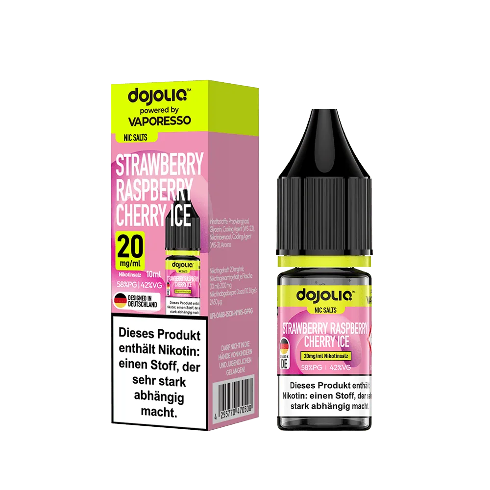 Dojoliq - Strawberry Raspberry Cherry Ice 10ml Nikotinsalz Liquid