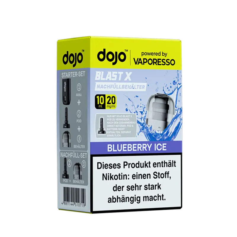 Vaporesso Dojo Blast X Einweg Pod - Blueberry Ice 10ml Nikotinsalz