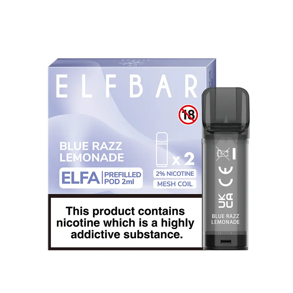 Elfbar Elfa Einweg Pod - Blue Razz Lemonade - 20mg Nikotinsalz 2ml Elfbar Elfa Einweg Pod - Blue Razz Lemonade - 20mg Nikotinsalz 2ml