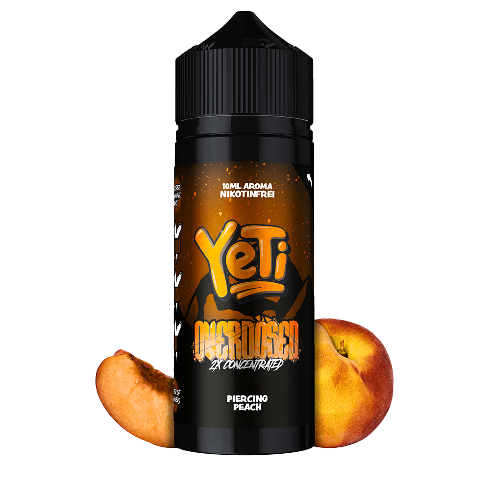 Yeti Overdosed Aroma Longfill - Piercing Peach - 10ml in 120ml Flasche 