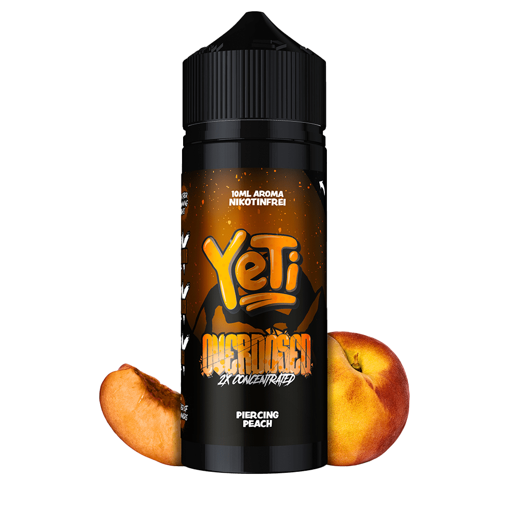 Yeti Overdosed Aroma Longfill - Piercing Peach - 10ml in 120ml Flasche Yeti Overdosed Aroma Longfill - Piercing Peach - 10ml in 120ml Flasche