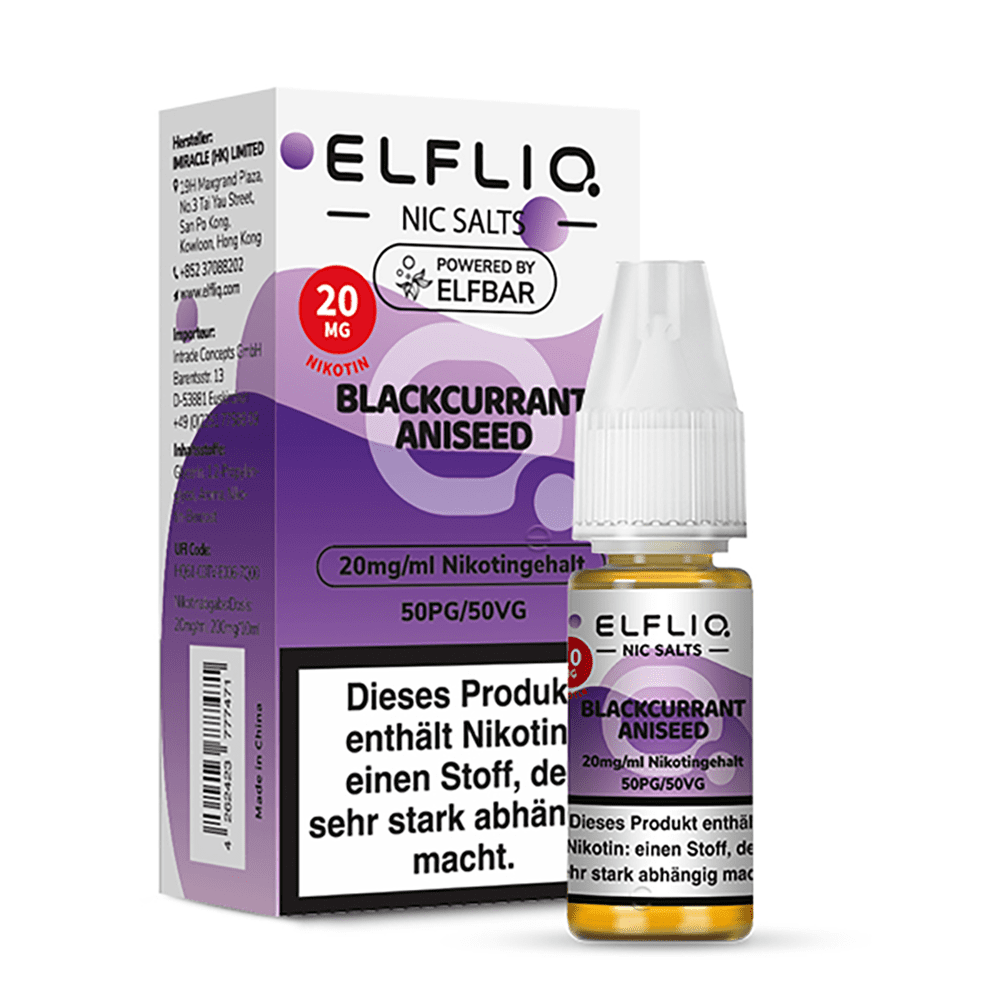 Elfliq by Elfbar Nikotinsalz - Blackcurrant Aniseed - Liquid 20mg 10ml 