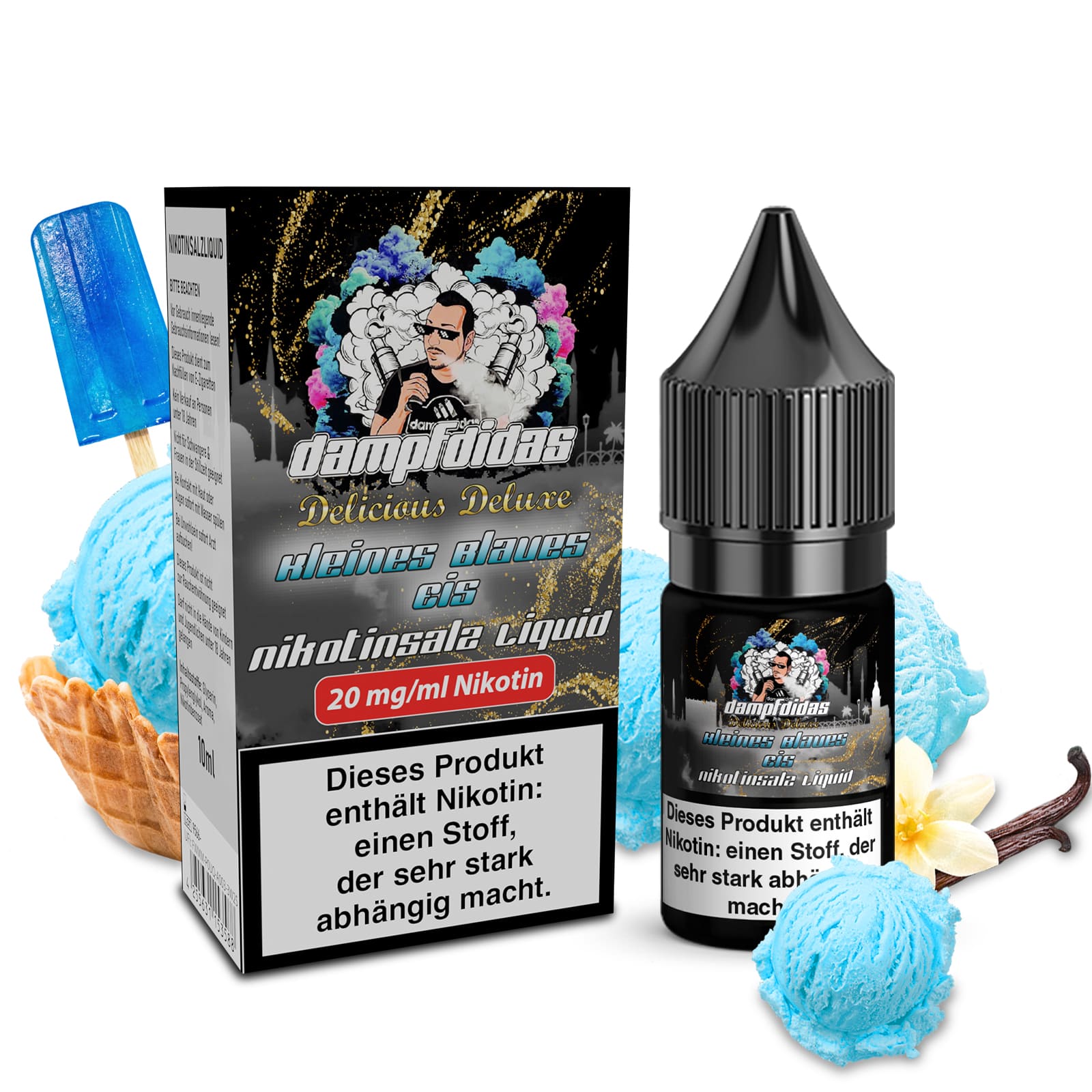 Dampfdidas Nikotinsalz - Kleines Blaues Eis - 10ml Liquid 20mg C Dampfdidas Nikotinsalz - Kleines Blaues Eis - 10ml Liquid 20mg C