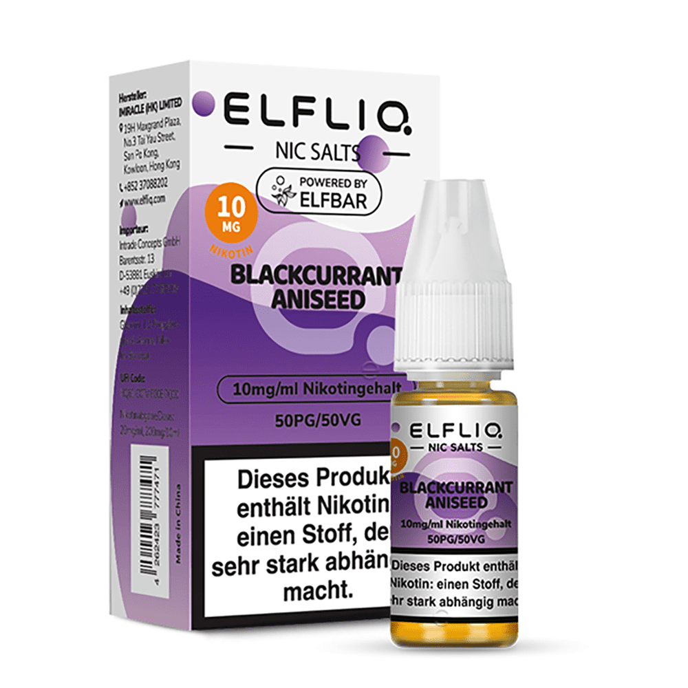 Elfliq by Elfbar Nikotinsalz - Blackcurrant Aniseed - Liquid 10mg 10ml 