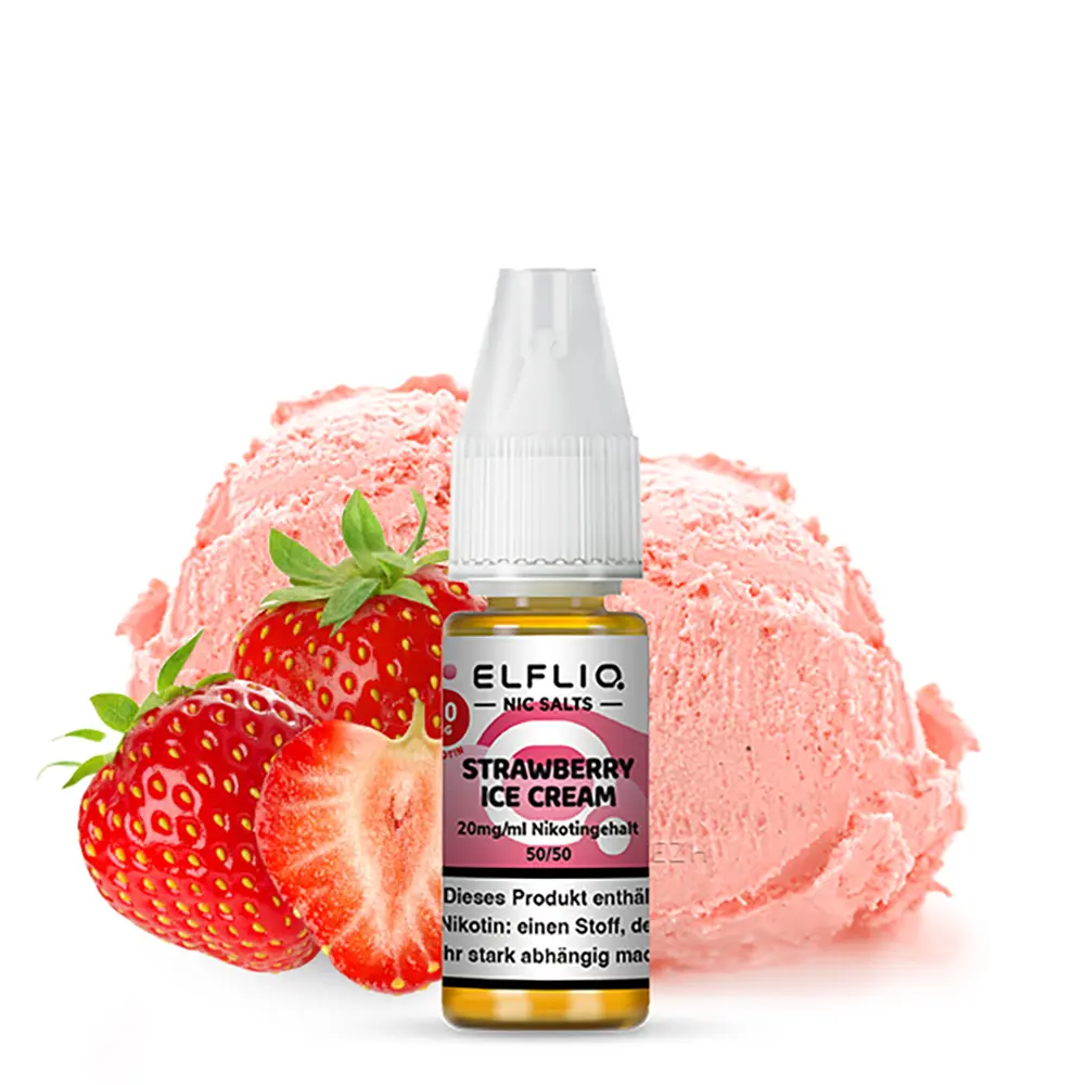 Elfliq by Elfbar Nikotinsalz - Strawberry Ice Cream - Liquid 20mg 10ml Elfliq by Elfbar Nikotinsalz - Strawberry Ice Cream - Liquid 20mg 10ml