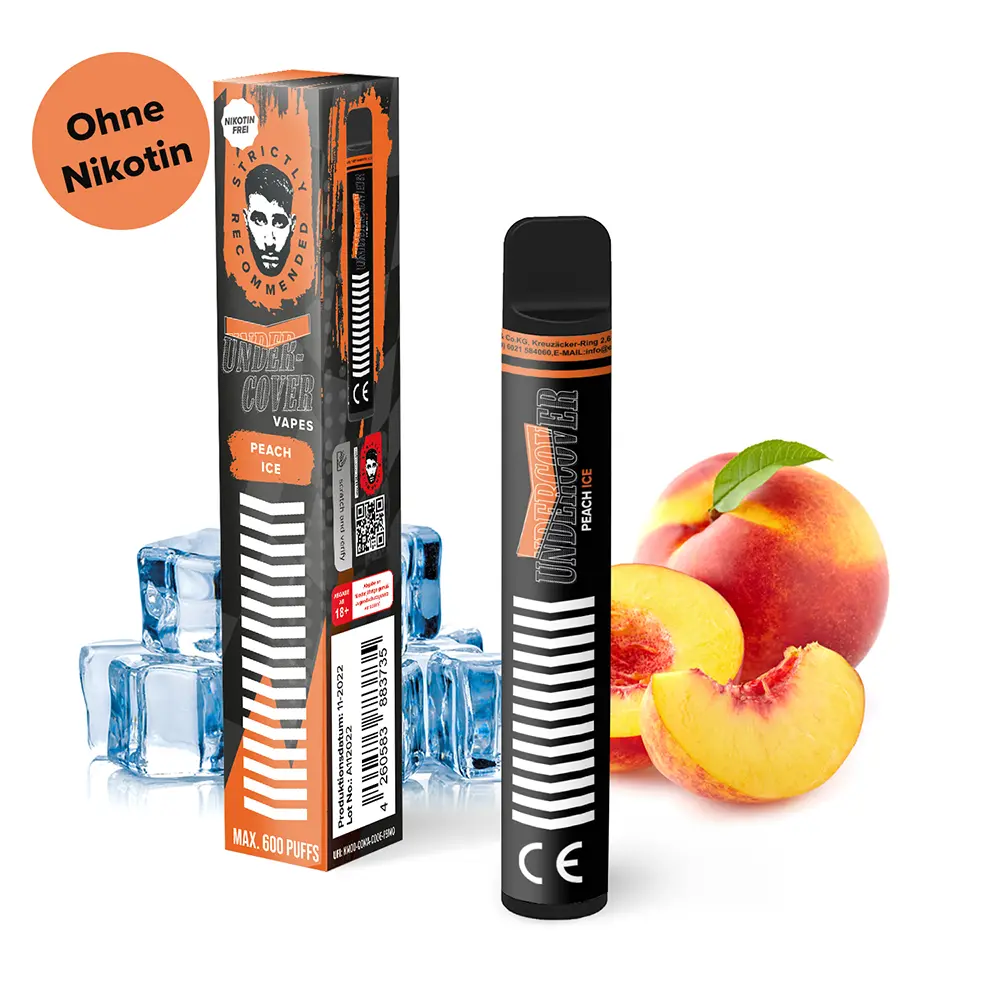 Undercover Vapes Peach Ice 0mg Einweg E-Zigarette 