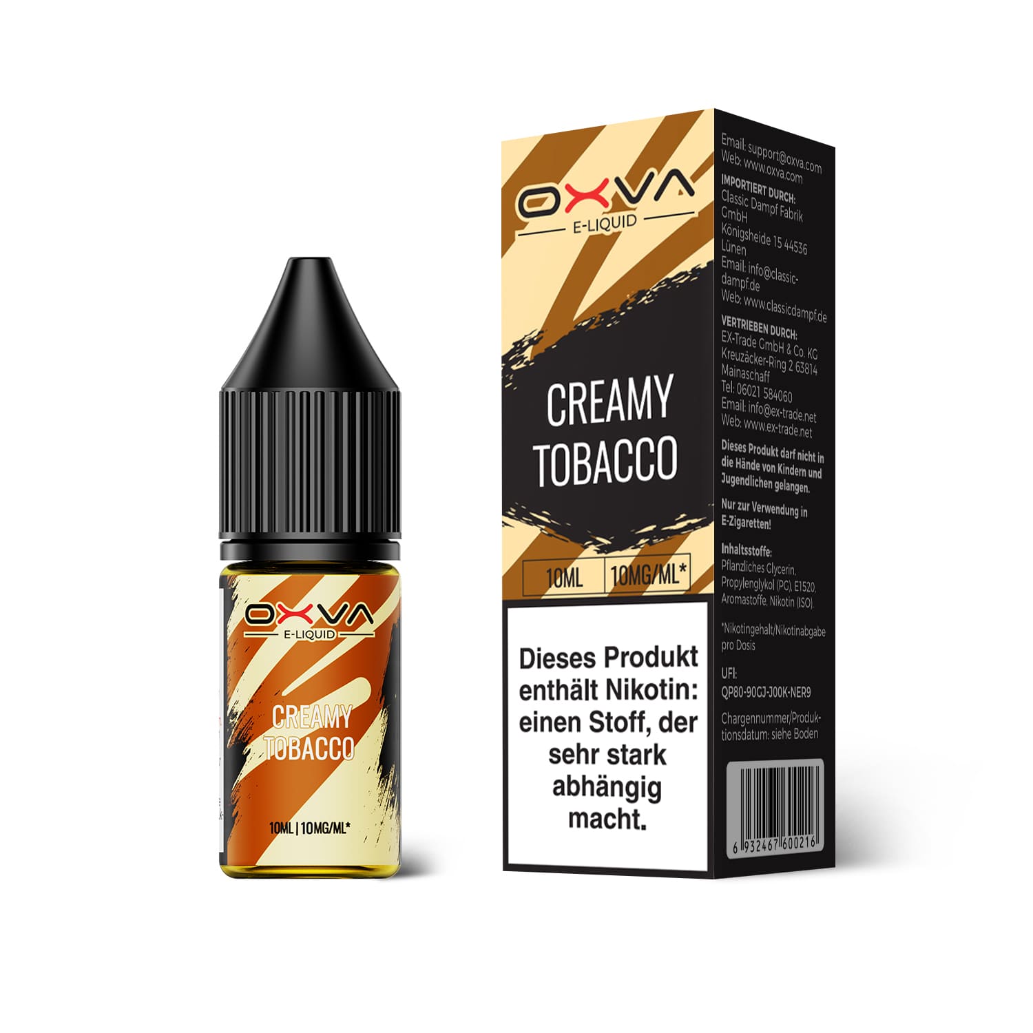 Oxva E-Liquid Nikotinsalz - Creamy Tobacco - 10ml Liquid 10mg 