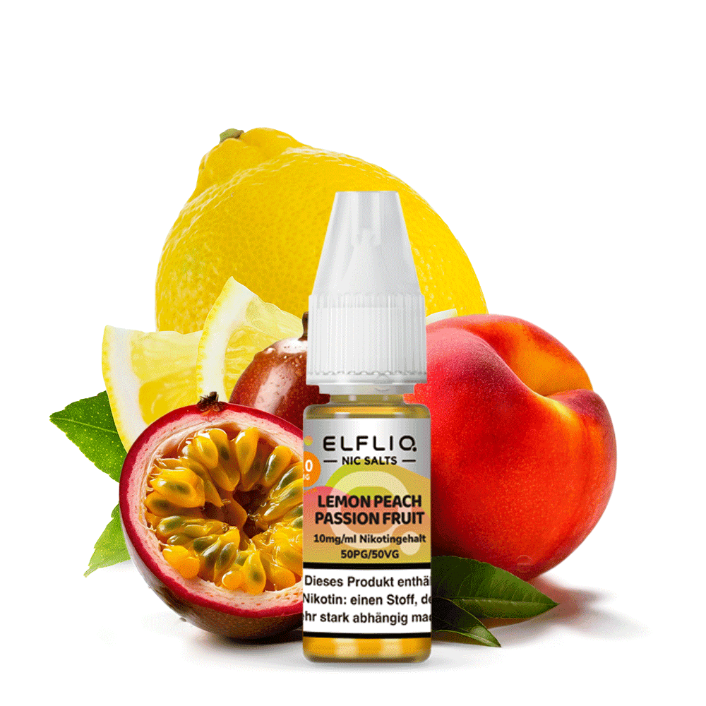 Elfliq by Elfbar Nikotinsalz - Lemon Peach Passion Fruit - Liquid 10mg 10ml  C