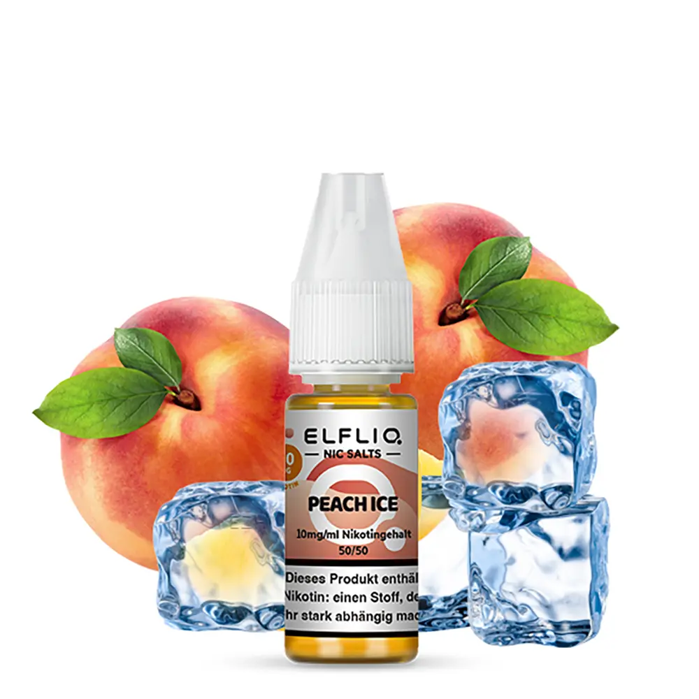 Elfliq by Elfbar Nikotinsalz - Peach Ice - Liquid 10mg 10ml - Elfliq by Elfbar Nikotinsalz - Peach Ice - Liquid 10mg 10ml -