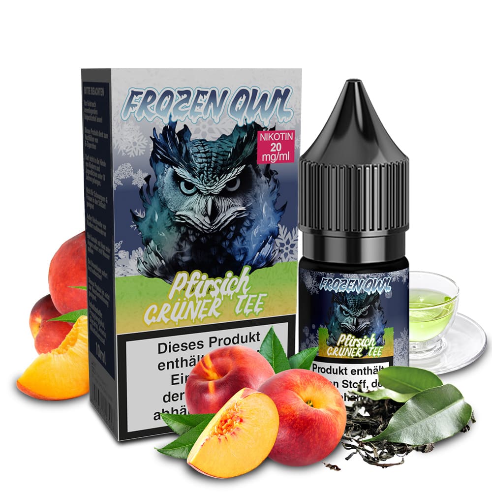 Frozen OWL Nikotinsalz - Pfirsich Grüner Tee - 10ml Liquid 20mg  C