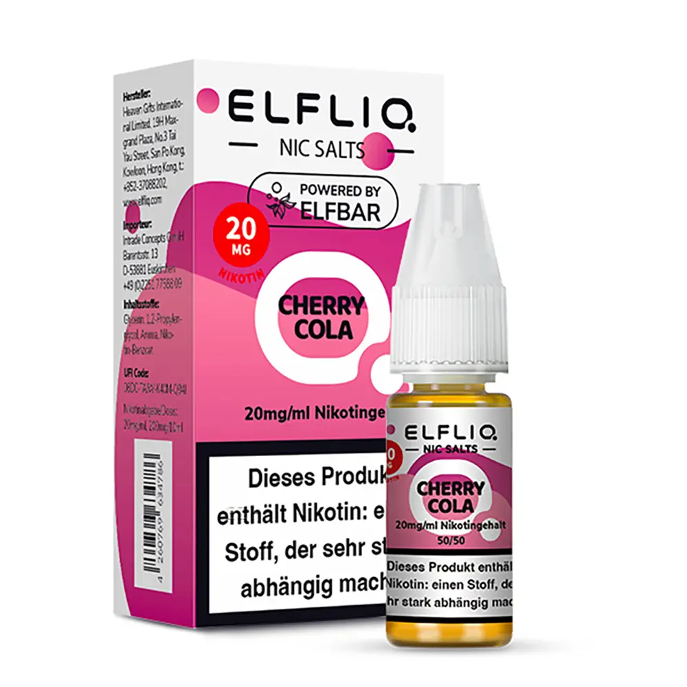 Elfliq by Elfbar Nikotinsalz - Cherry Cola - Liquid 20mg 10ml -  Elfliq by Elfbar Nikotinsalz - Cherry Cola - Liquid 20mg 10ml -