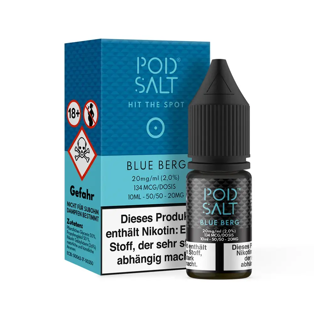Pod Salt Core Blue Berg 10ml 20mg  Pod Salt Core Blue Berg 10ml 20mg