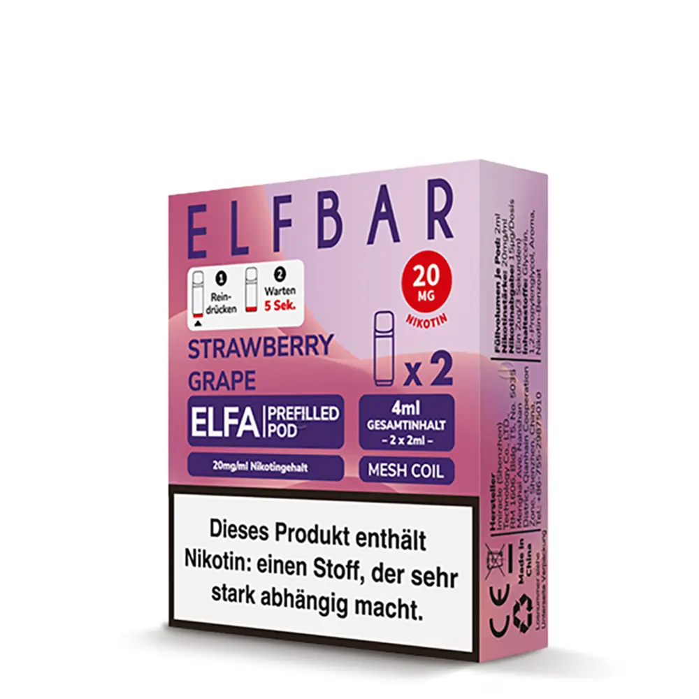 Elfbar Elfa Einweg Pod - Strawberry Grape - 20mg Nikotinsalz 2ml 