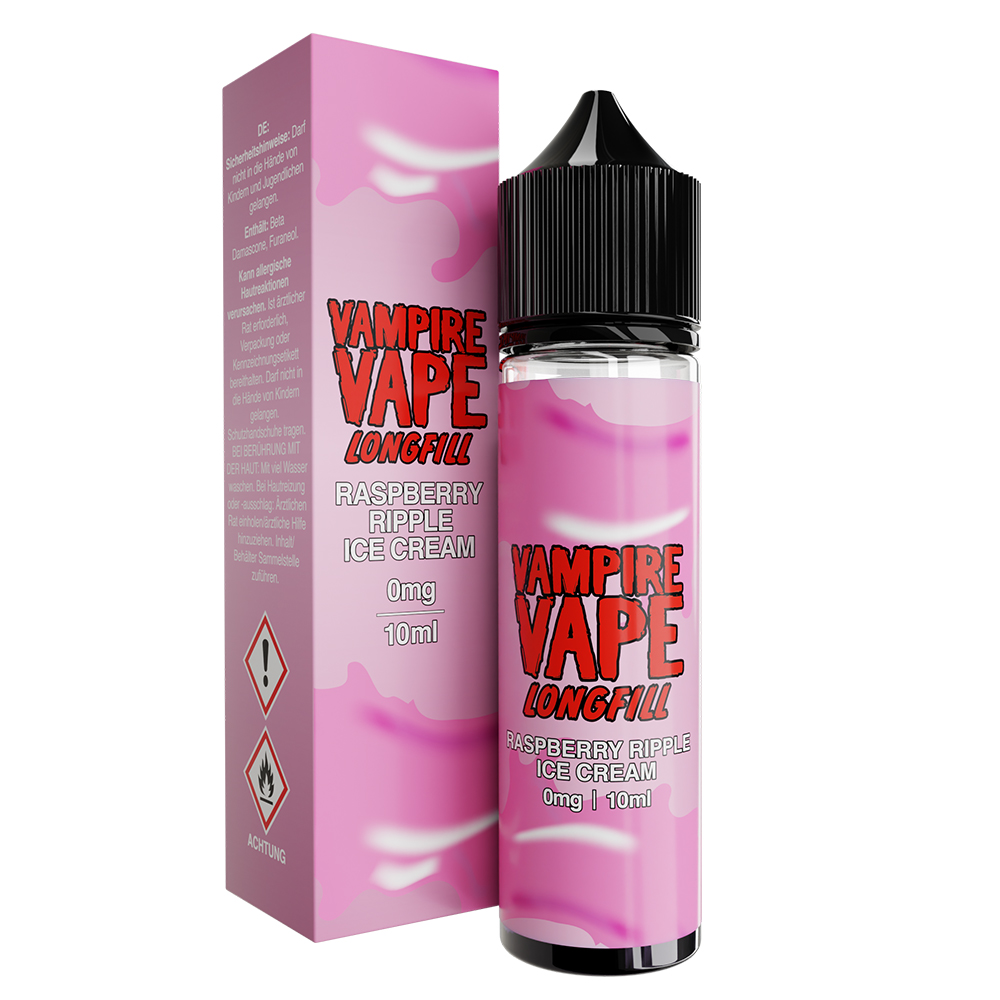 Vampire Vape Longfill - Raspberry Ripple Ice Cream - 10ml Aroma in 60ml Flasche  C