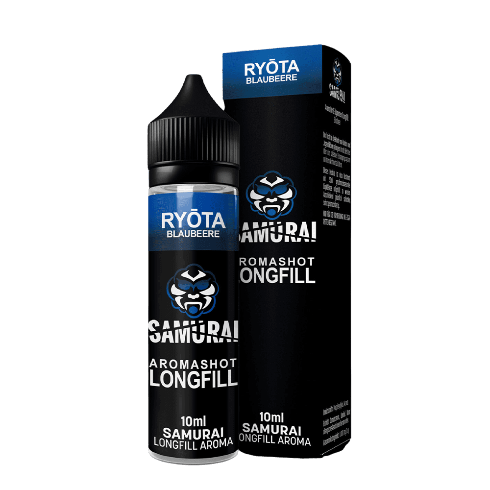 Samurai Aroma Longfill - Ryota Blaubeere - 10ml in 60ml Flasche Samurai Aroma Longfill - Ryota Blaubeere - 10ml in 60ml Flasche