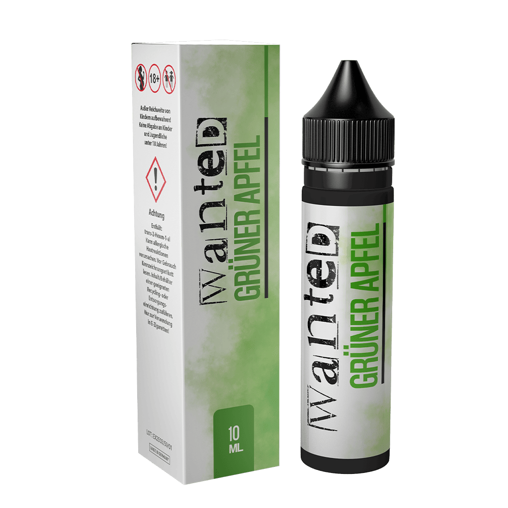 Wanted Aroma Longfill - grüner Apfel - 10ml in 60ml Flasche C Wanted Aroma Longfill - grüner Apfel - 10ml in 60ml Flasche C