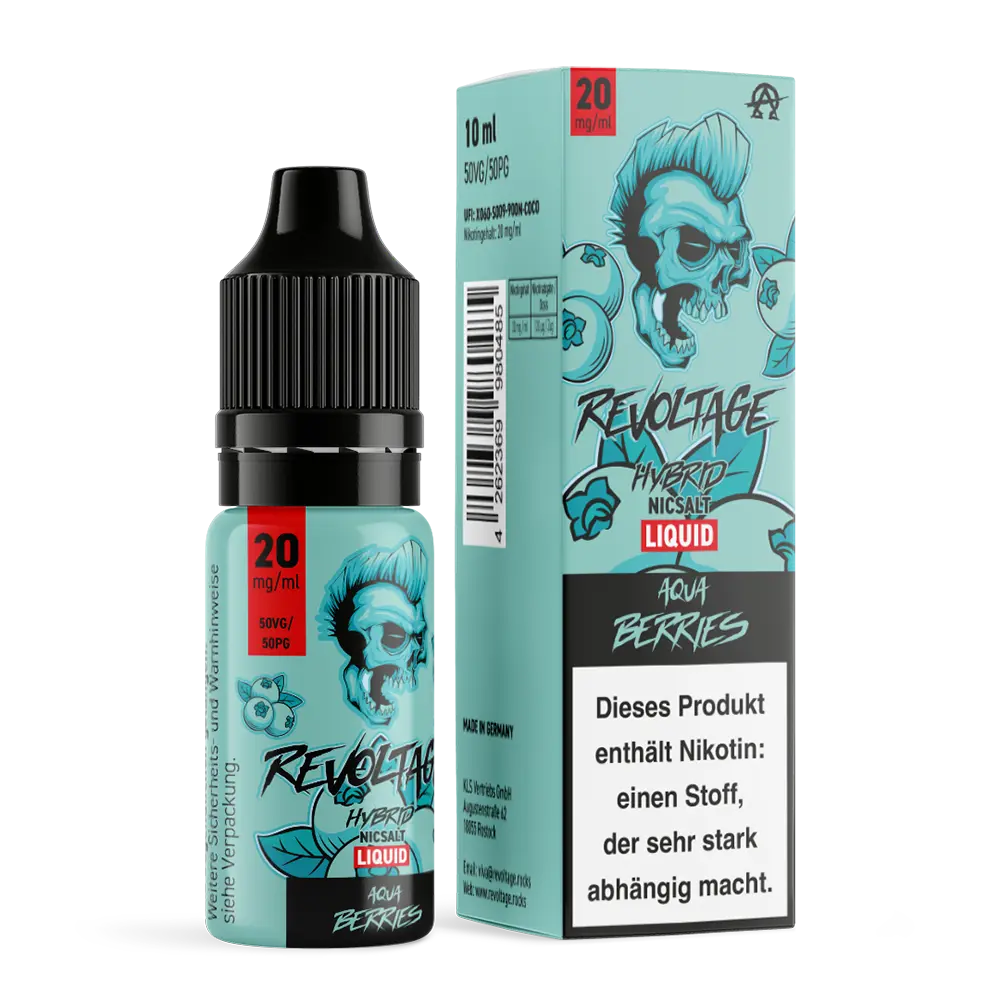 Revoltage Aqua Berries 10ml Hybrid Nic Salt Liquid 20mg  Revoltage Aqua Berries 10ml Hybrid Nic Salt Liquid 20mg
