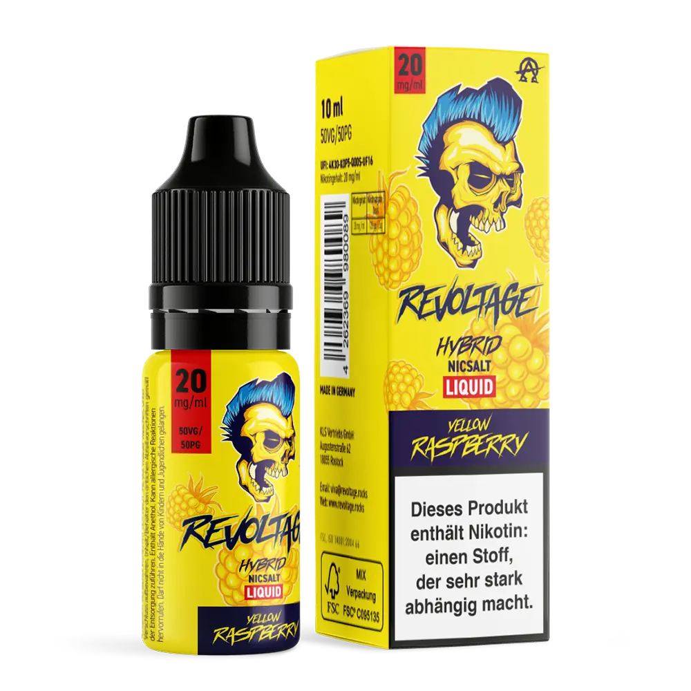 Revoltage Yellow Raspberry 10ml Hybrid Nic Salt Liquid 20mg  Revoltage Yellow Raspberry 10ml Hybrid Nic Salt Liquid 20mg