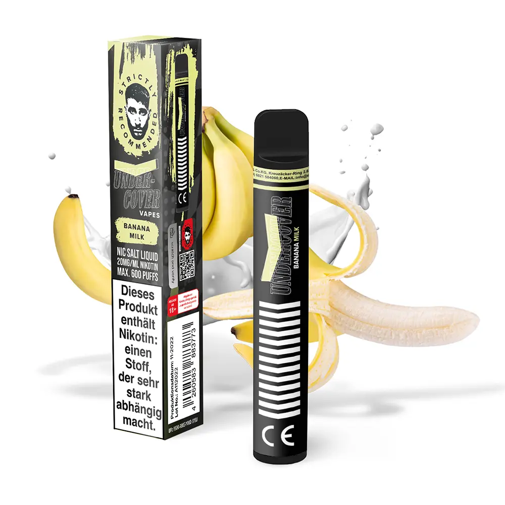 Undercover Vapes Banana Milk 20mg Einweg E-Zigarette 