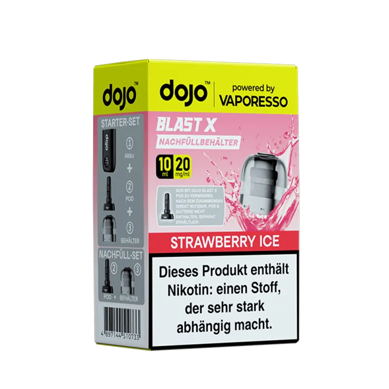 Vaporesso Dojo Blast X Einweg Pod - Strawberry Ice 10ml Nikotinsalz