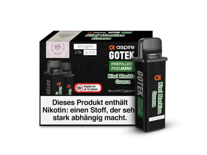 Aspire GoTek Einweg Pod - Kiwi Markisa Guava 2ml Nikotinsalz Aspire GoTek Einweg Pod - Kiwi Markisa Guava 2ml Nikotinsalz