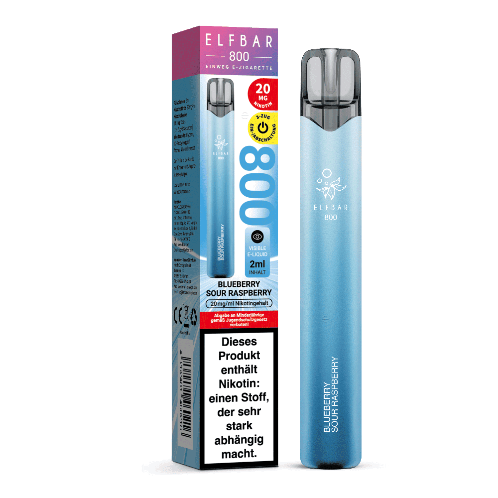 Elfbar 800 Einweg E-Zigarette - Blueberry Sour Raspberry - 20mg  C