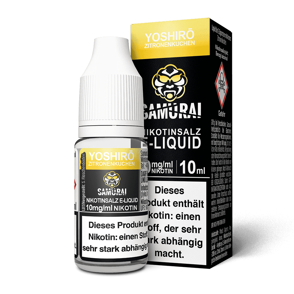 Samurai Nikotinsalz - Yoshiro Zitronenkuchen - Liquid 10mg 10ml 