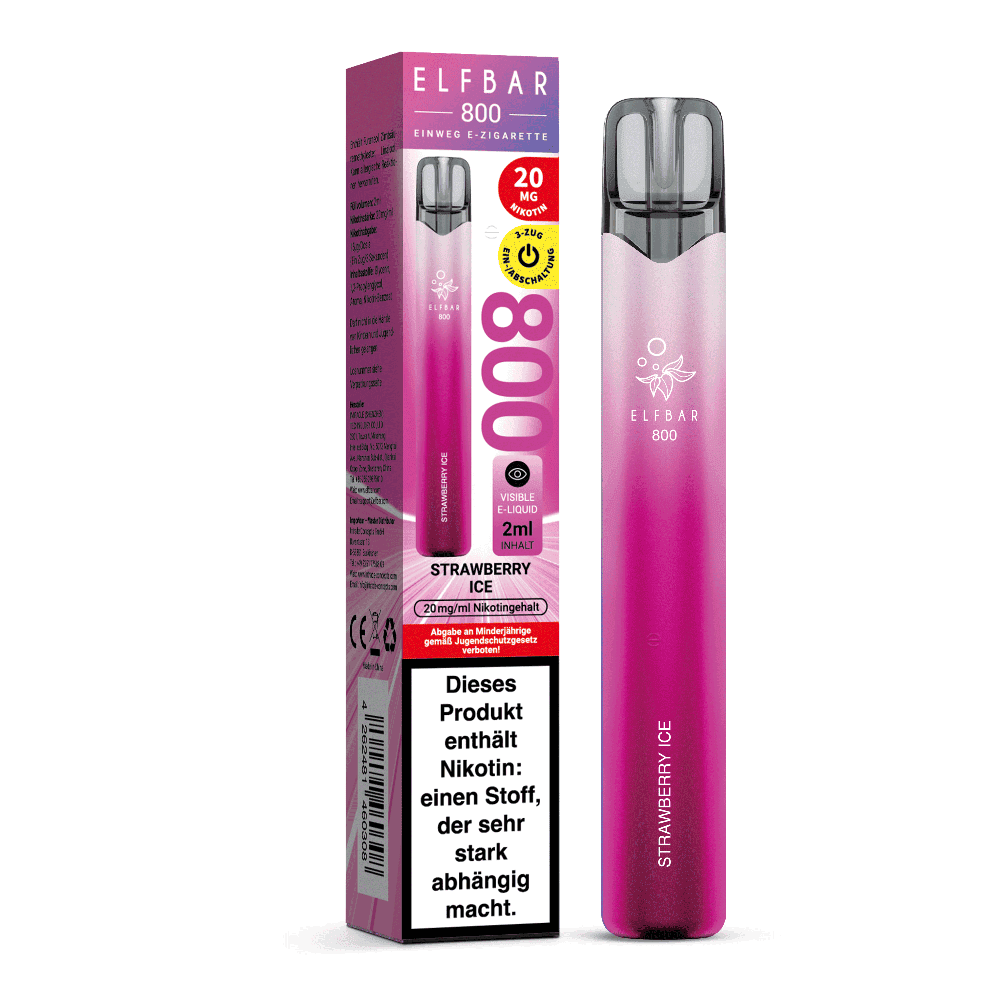 Elfbar 800 Einweg E-Zigarette - Strawberry Ice - 20mg  C