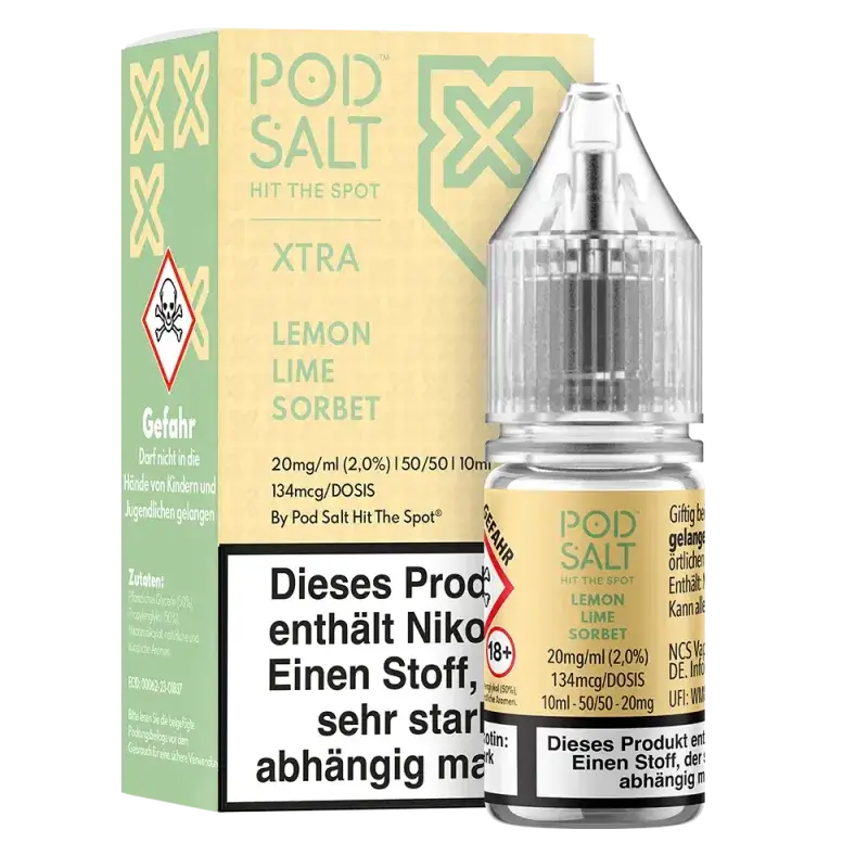Pod Salt Xtra - Lemon Lime Sorbet 10ml Nikotinsalz Liquid