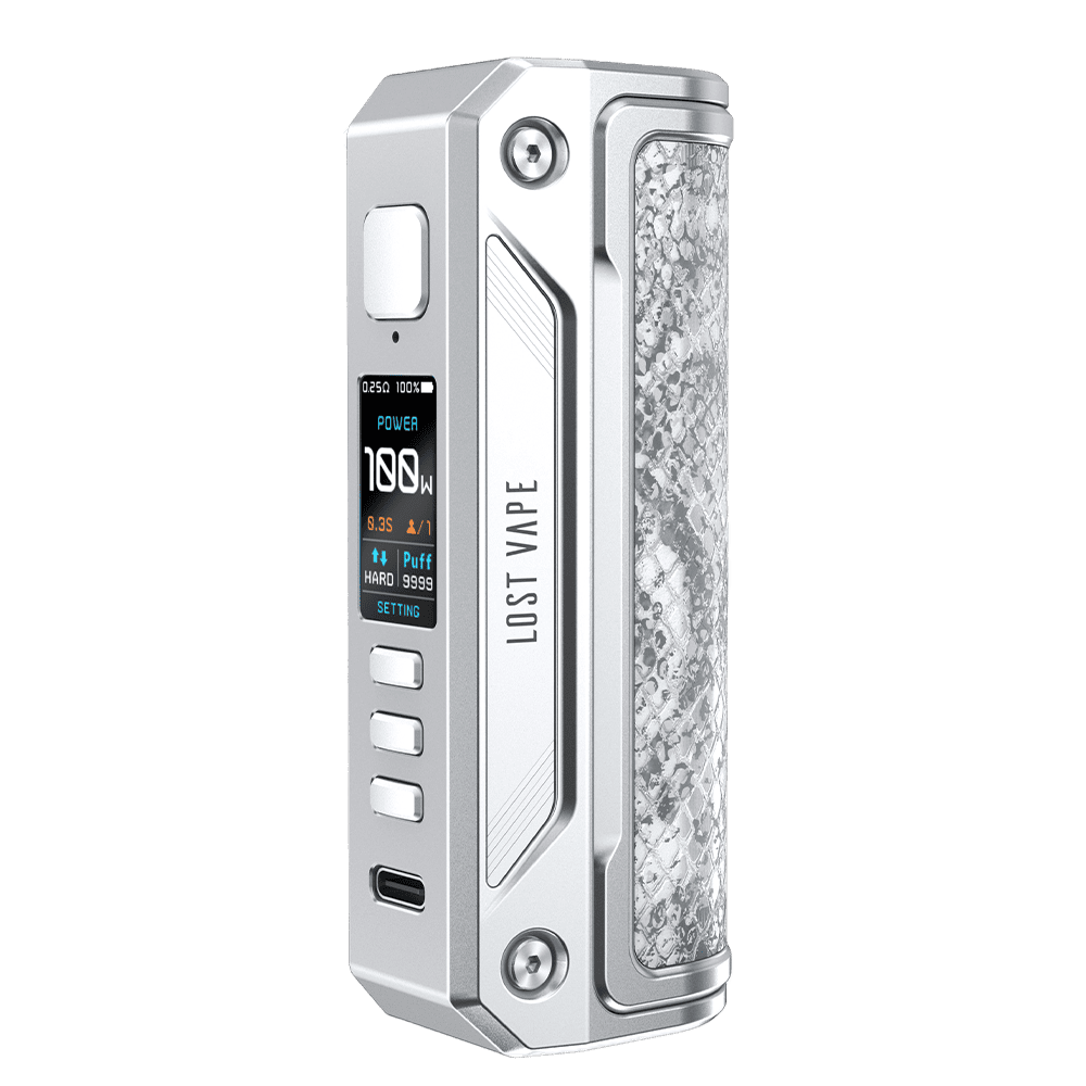 Lost Vape Thelema Solo 100W Mod Alluring Silver Lost Vape Thelema Solo 100W Mod Alluring Silver