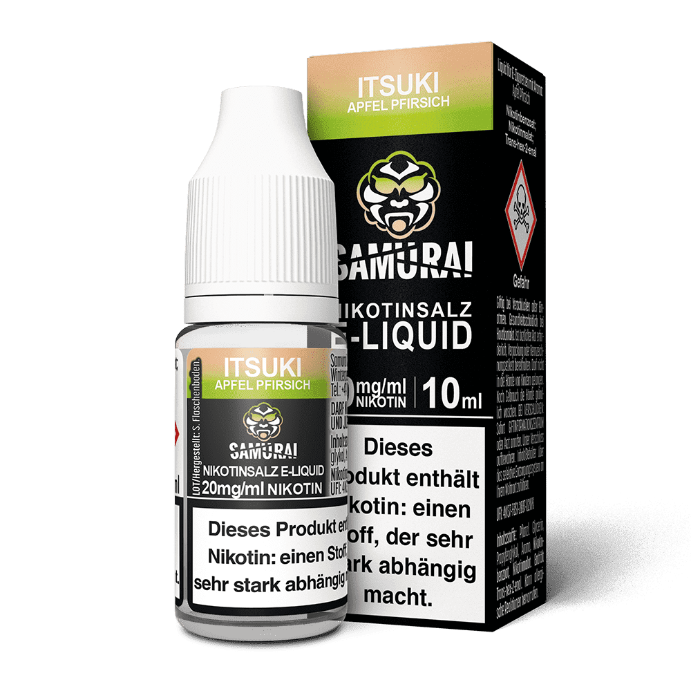 Samurai Nikotinsalz - Itsuki Apfel Pfirsich - Liquid 20mg 10ml 