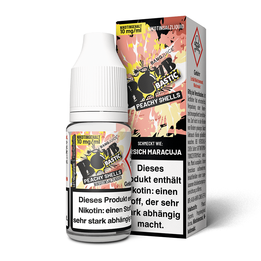 Bang Juice Bomb Bastic Nikotinsalz - Peachy Shells - 10mg 10ml  Bang Juice Bomb Bastic Nikotinsalz - Peachy Shells - 10mg 10ml