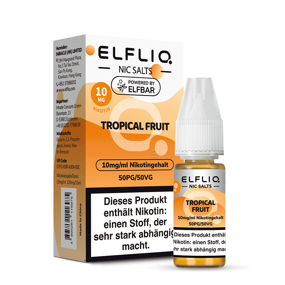 Elfliq by Elfbar Nikotinsalz - Tropical Fruit - Liquid 10mg 10ml  C