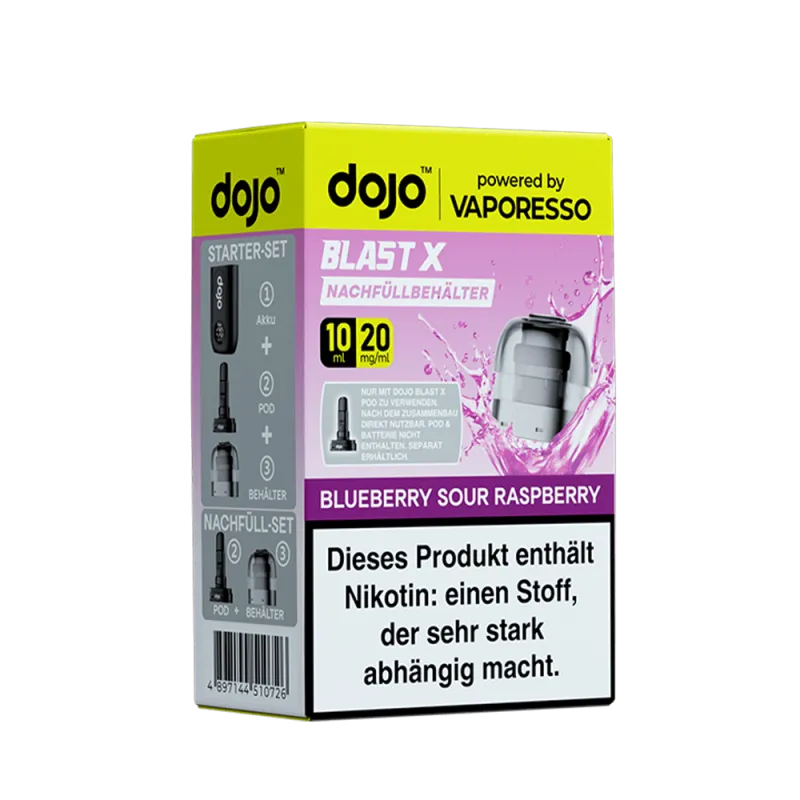 Vaporesso Dojo Blast X Einweg Pod - Blueberry Sour Raspberry 10ml Nikotinsalz