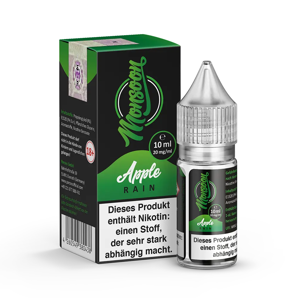 Monsoon Apple Rain 10ml Nic Salt Liquid 20mg  Monsoon Apple Rain 10ml Nic Salt Liquid 20mg