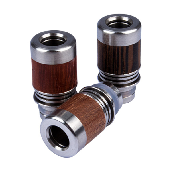 Drip Tip Edelstahl und Holz temperaturisolation 3-fach Drip Tip Edelstahl und Holz temperaturisolation 3-fach